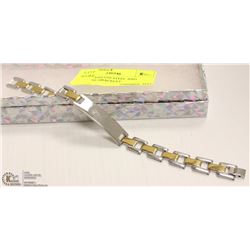MEN'S STAINLESS STEEL AND GOLDTONE BRACELET