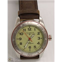 COLEMAN WATCH W/ LEATHER BAND