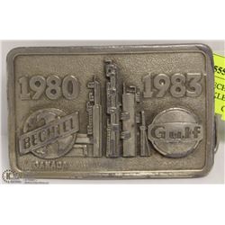 SILVER 1980-1983 BECHTEL GULF CANADA BELT BUCKLE