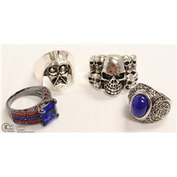 LOT OF 4 FASHION RINGS