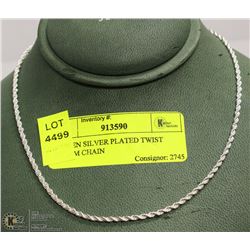 WOMEN SILVER PLATED TWIST CHARM CHAIN