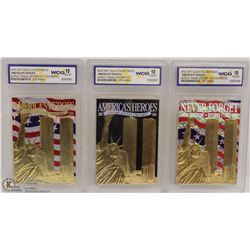 236) LOT OF 3 GOLD FOILS INCL WORLD TRADE CENTER
