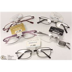 FIVE MAGNIVISION READING GLASSES STRENGTH +1.25