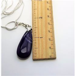 #20 - LONG TEARDROP SHAPED AMETHYST PENDANT