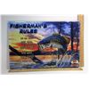 Image 1 : #4 FISHERMAN RULES TIN SIGN