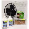 Image 1 : LOT WITH TABLE FAN, TWO DOOR HANGING HOOKS,