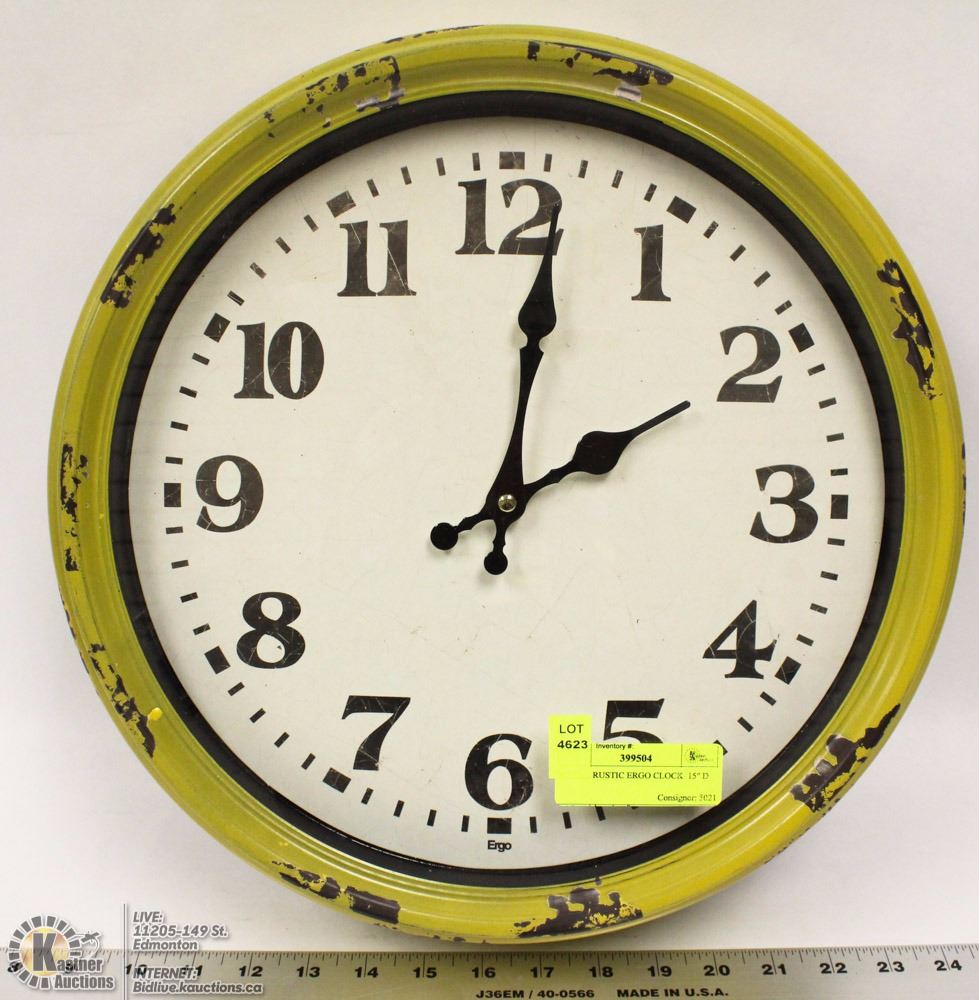 METAL RUSTIC ERGO CLOCK 15" D