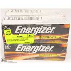 LOT OF FOUR 12PK DURACEL INDUSTRIAL BATTERIES