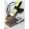 Image 1 : DECORATIVE WINE BOTTLE & GRAPES T-LIGHT