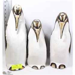 SET OF THREE LARGE HANDCRAFTED /PAINTED WOOD