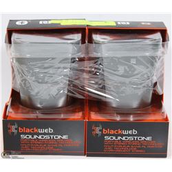PAIR OF BLACK WEBB PORTABLE WIRELESS SPEAKERS