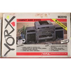 YORK DOUBLE CASSETTE AM/FM/ STEREO SYSTEM WITH