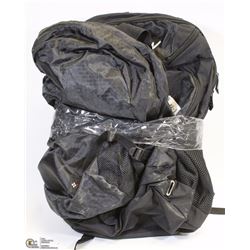 TWO BLACK BACKPACKS