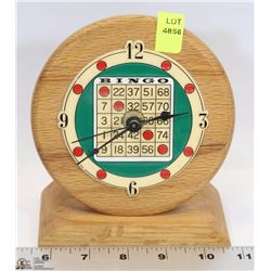 WOODEN BINGO CARD NOVELTY CLOCK