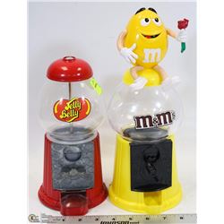 METAL AND GLASS JELLY BELLY CANDY MACHINE & M&MS