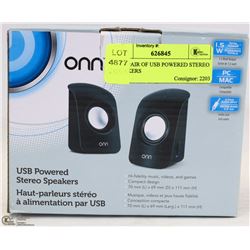 ONN PAIR OF USB POWERED STEREO SPEAKERS