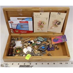 WOODEN BOX OF CHARMS, FAIRY