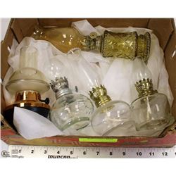FLAT OF MINIATURE VINTAGE OIL LAMPS