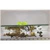 Image 1 : MIRROR JEWELRY BOX W/ CONTENTS 13X6X3