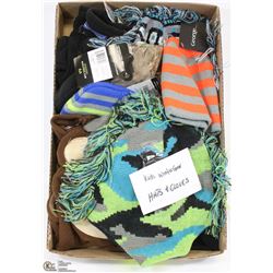 FLAT OF KIDS WINTER GEAR - HATS & GLOVES