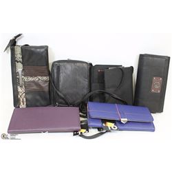 FLAT OF 5 LADIES WALLETS AND TWO PASSPORT HOLDERS