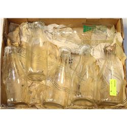FLAT OF VINTAGE MILK BOTTLES