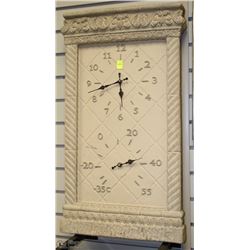 FAUX STONE -RESIN- CLOCK THERMOMETER 26X15"
