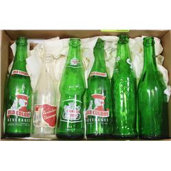 FLAT OF VINTAGE POP BOTTLES
