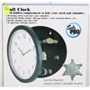 Image 1 : NEW BLACK WALL CLOCK SAFE WITH HIDDEN COMPARTMENT