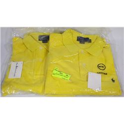 TWO NEW POLO SHIRTS - YELLOW (MED)