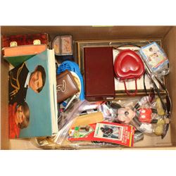 BOX WITH ASSORTED ITEMS INCL SUNGLASSES,