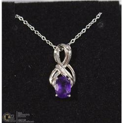 #2 GENUINE AMETHYST PENDANT & NECKLACE