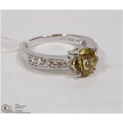 #151 GENUINE CITRINE RING .925 STERLING SILVER