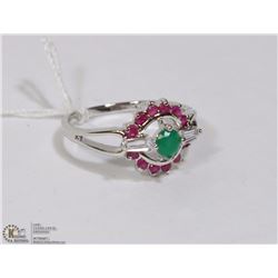#88  RUBY,EMERALD,CZ RING