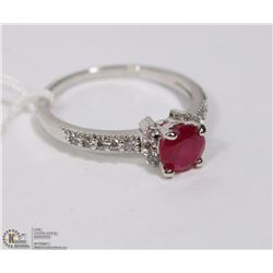 #56 RED RUBY,CZ GEMSTONE RING