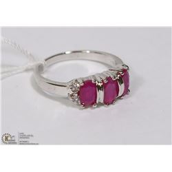 #59 RED RUBY,CZ GEMSTONE RING