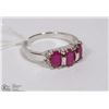 Image 1 : #59 RED RUBY,CZ GEMSTONE RING
