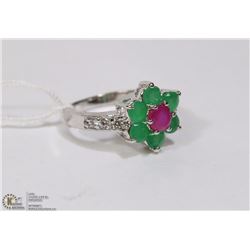 #86 RUBY,EMERALD,CZ RING
