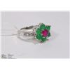 Image 1 : #86 RUBY,EMERALD,CZ RING