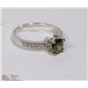 Image 1 : #82 GREEN PERIDOT GEMSTONE RING