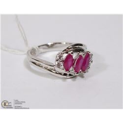 #65 RED RUBY,CZ GEMSTONE RING