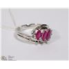 Image 1 : #65 RED RUBY,CZ GEMSTONE RING