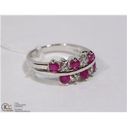 #63 RED RUBY,CZ GEMSTONE RING