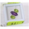Image 1 : # 140 NATURAL GREEN PERIDOT & AMETHYST 3.5CT