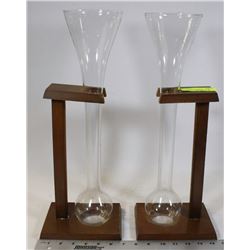 PAIR OF YARD OF ALE'S WITH STANDS