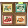 Image 1 : FOUR VINTAGE HARVEST THEMED PETIT-POINTS