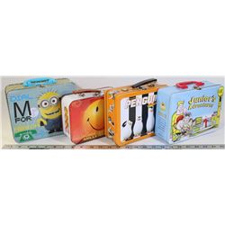 FLAT WITH ASSORTED LUNCH TINS INCL. MINIONS,