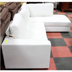 NEW WHITE LEATHERETTE "L" SHAPED SECTIONAL