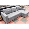 Image 1 : NEW GREY FABRIC "L" SHAPED PULL OUT SECTIONAL