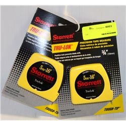 LOT OF 2 STARRET TRU LOC 16' MEASURING TAPES